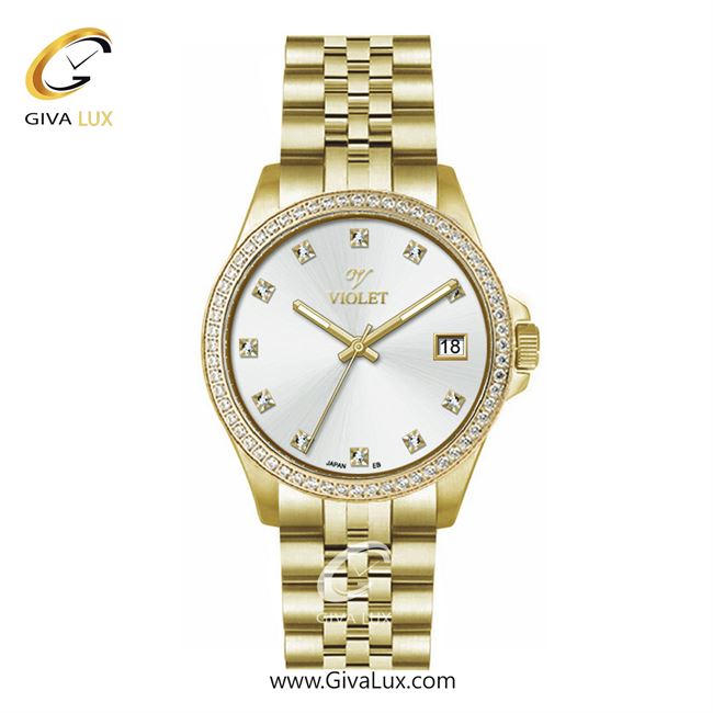 ساعت مچی اورجینال زنانه ویولت VIOLET طلایی | طلایی| نقره ای| کد رفرنس 0641/2 سایز متوسط